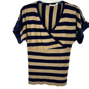 Women's Navy & Tan Sweater